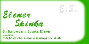 elemer spinka business card